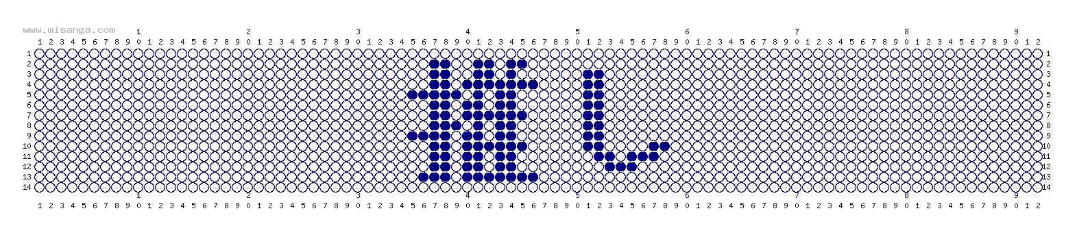 編みこみ文字ミサンガ製作図：推し