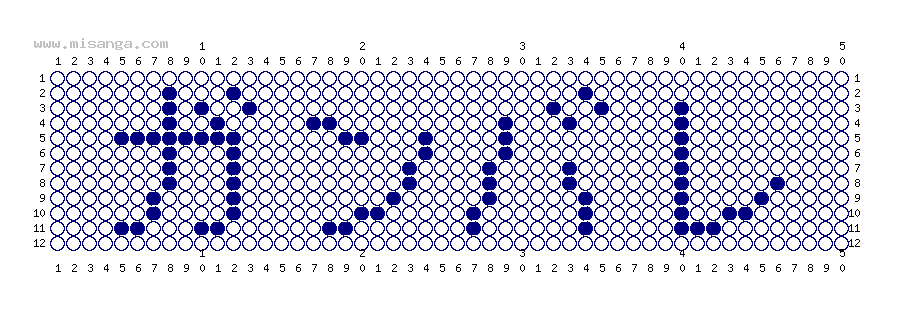 編みこみ文字ミサンガ製作図：ガンバレ