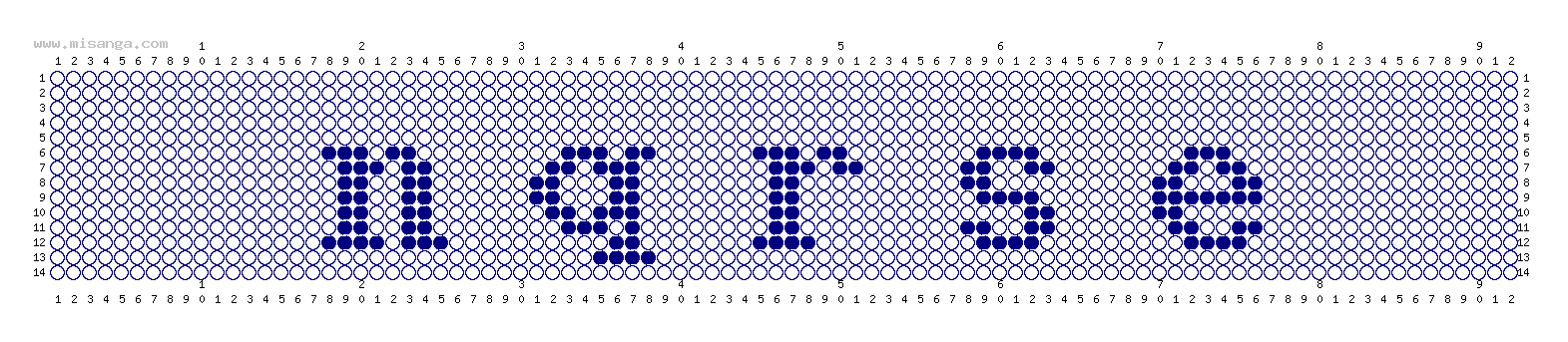 編みこみ文字ミサンガ製作図：nqrse