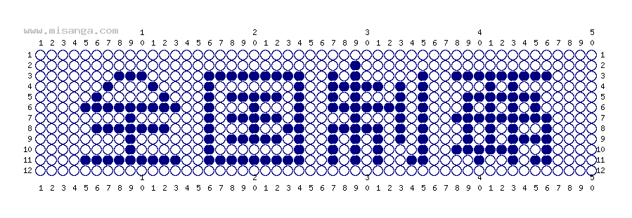 編みこみ文字ミサンガ製作図：全国制覇