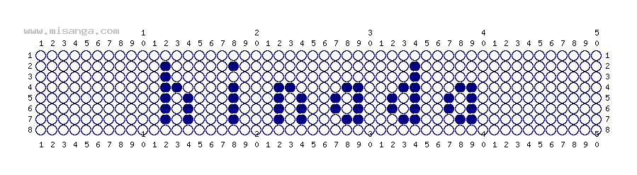 編みこみ文字ミサンガ製作図：HINATA