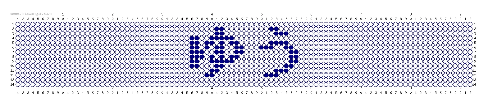 編みこみ文字ミサンガ製作図：ゆう