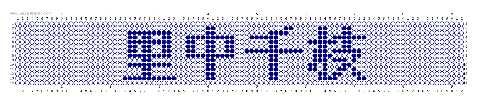 編みこみ文字ミサンガ製作図：里中千枝