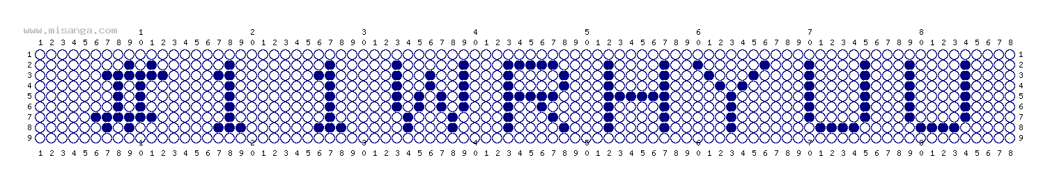 編みこみ文字ミサンガ製作図：#11WRHYUU