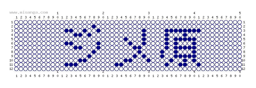 編みこみ文字ミサンガ製作図：ジメ原