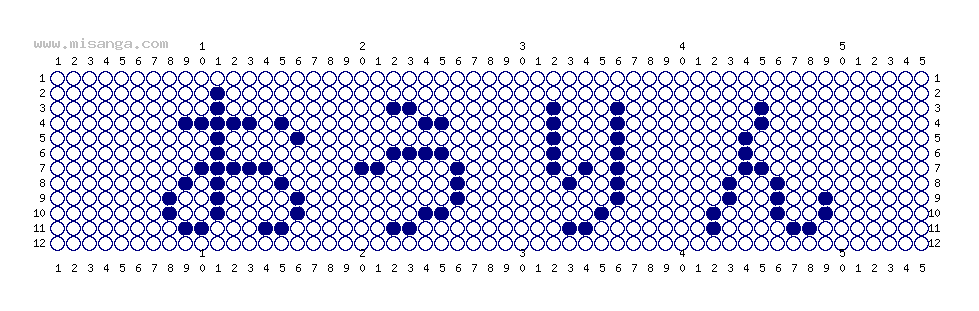 編みこみ文字ミサンガ製作図：おうりん