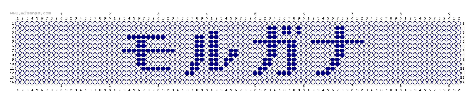 編みこみ文字ミサンガ製作図：モルガナ