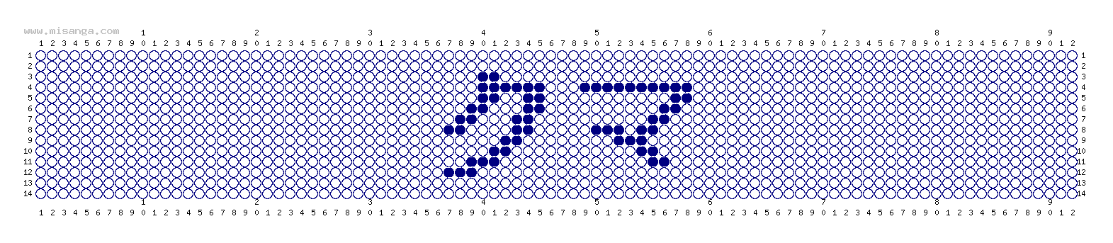 編みこみ文字ミサンガ製作図：クマ