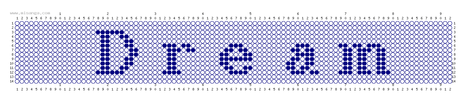 編みこみ文字ミサンガ製作図：Dream