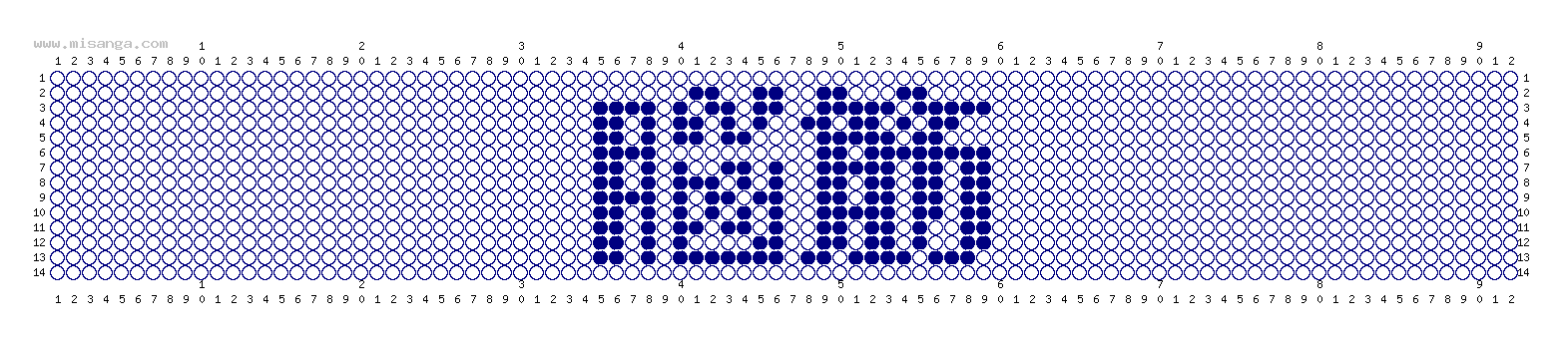 編みこみ文字ミサンガ製作図：脳筋
