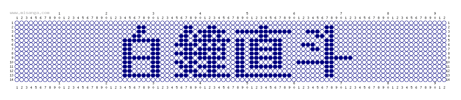編みこみ文字ミサンガ製作図：白鐘直斗
