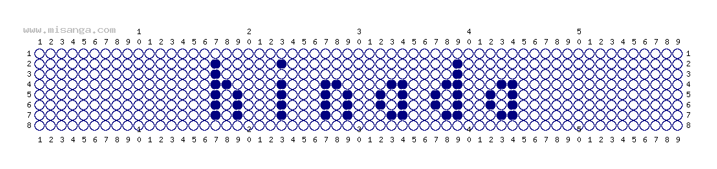 編みこみ文字ミサンガ製作図：HINATA