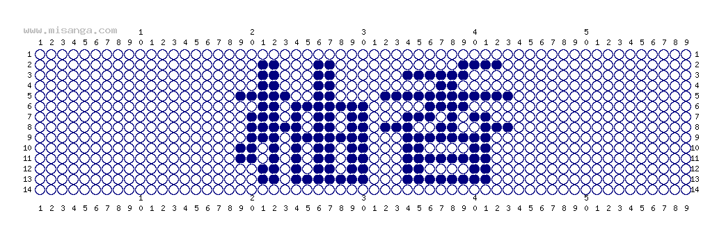 編みこみ文字ミサンガ製作図：柚香