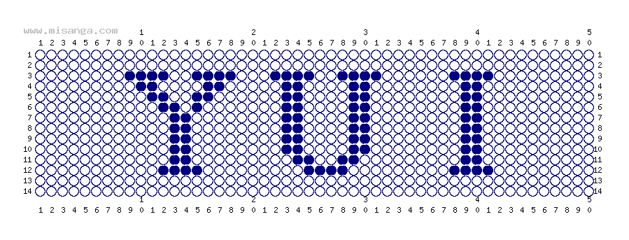 編みこみ文字ミサンガ製作図：YUI