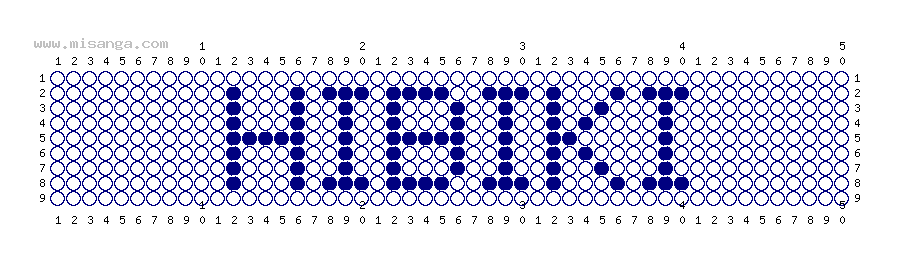編みこみ文字ミサンガ製作図：HIBIKI