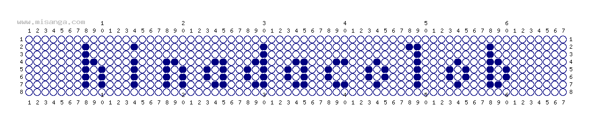 編みこみ文字ミサンガ製作図：HINATACOLOR