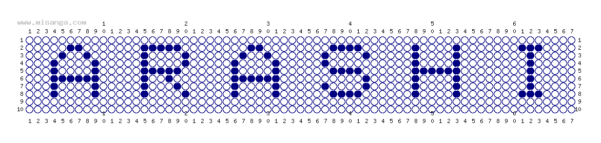 編みこみ文字ミサンガ製作図：ARASHI