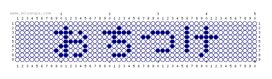 編みこみ文字ミサンガ製作図：おちつけ