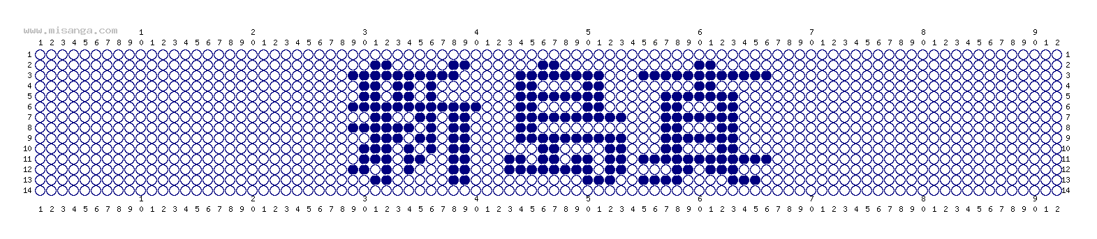 編みこみ文字ミサンガ製作図：新島真