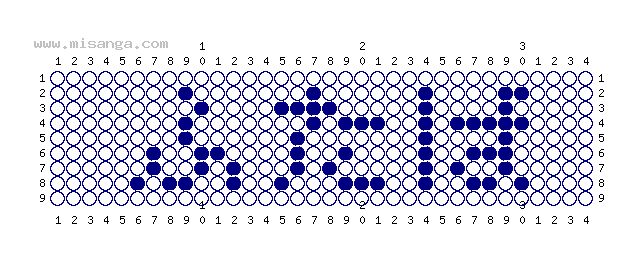 編みこみ文字ミサンガ製作図：ふたば