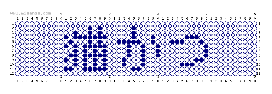 編みこみ文字ミサンガ製作図：猫かつ