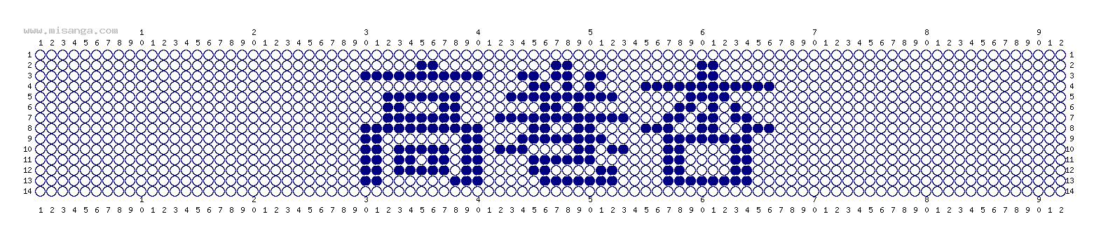 編みこみ文字ミサンガ製作図：高巻杏