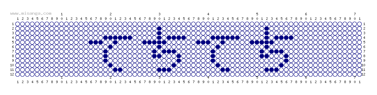 編みこみ文字ミサンガ製作図：てちてち