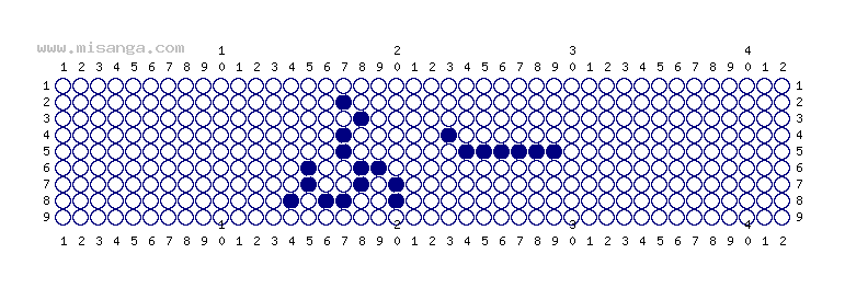 編みこみ文字ミサンガ製作図：ふー