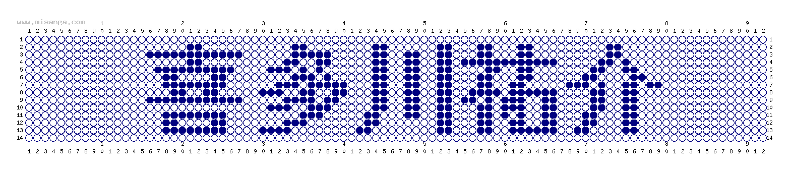 編みこみ文字ミサンガ製作図：喜多川祐介