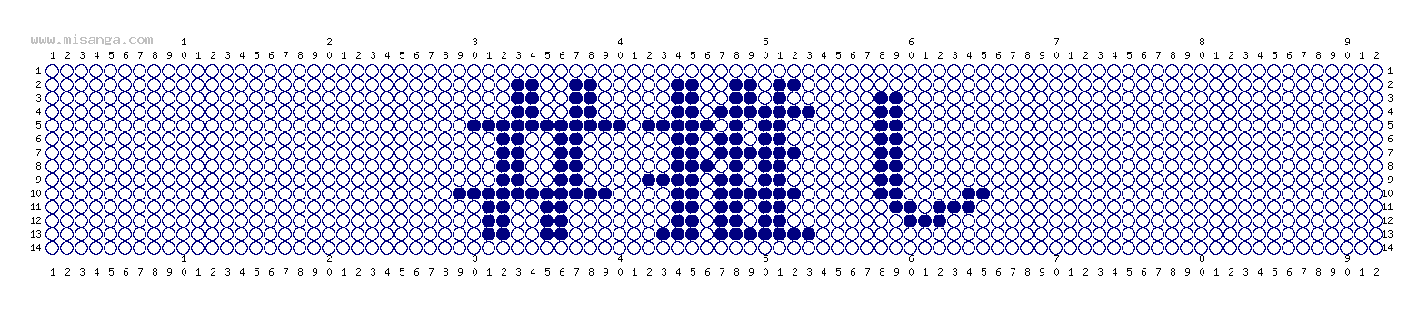 編みこみ文字ミサンガ製作図：#推し