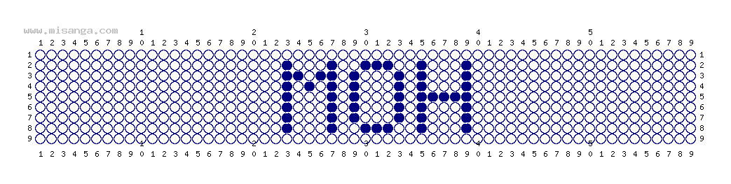 編みこみ文字ミサンガ製作図：MOH