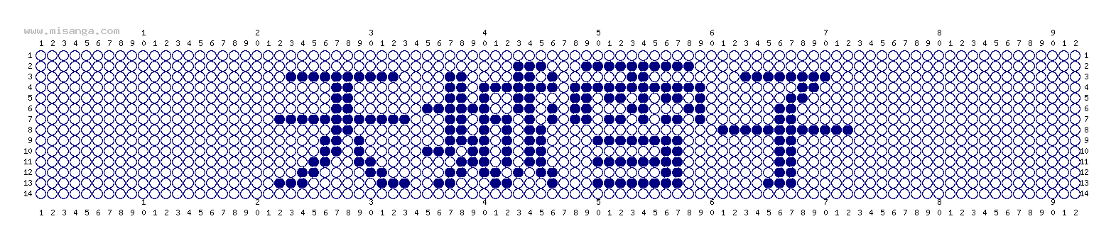 編みこみ文字ミサンガ製作図：天城雪子
