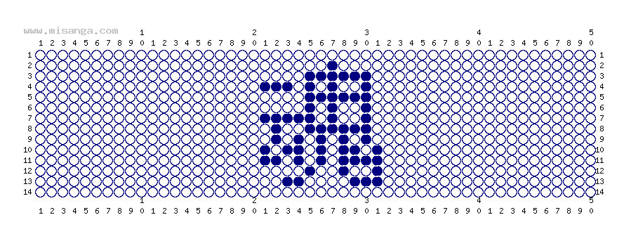 編みこみ文字ミサンガ製作図：魂
