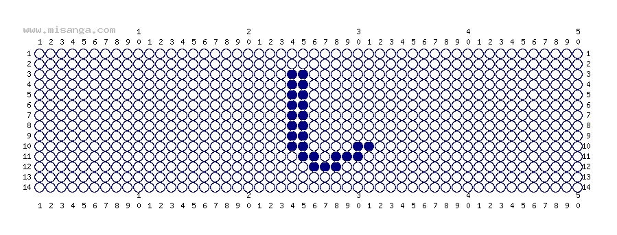 編みこみ文字ミサンガ製作図：し
