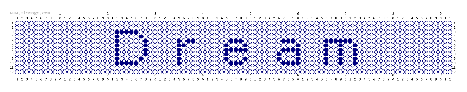 編みこみ文字ミサンガ製作図：Dream