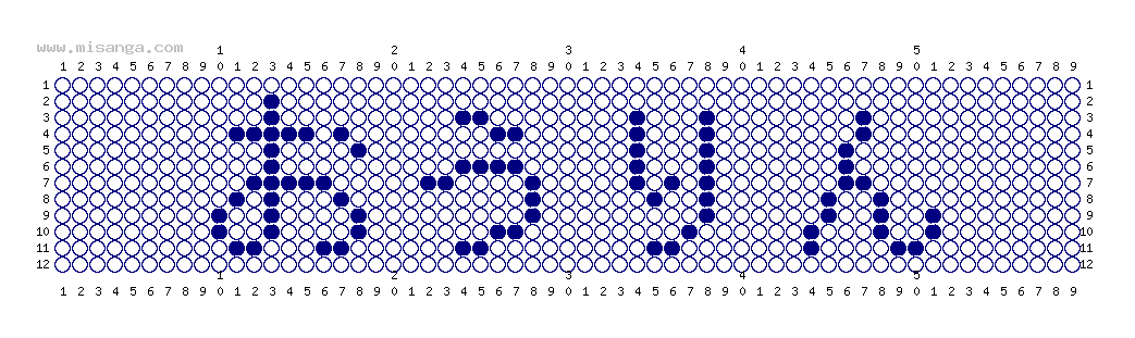 編みこみ文字ミサンガ製作図：おうりん
