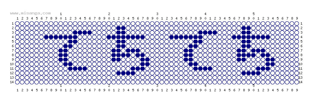 編みこみ文字ミサンガ製作図：てちてち