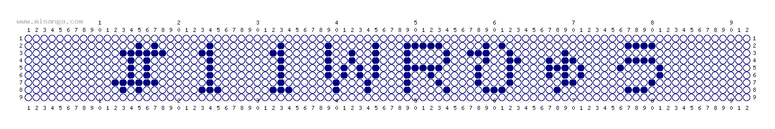 編みこみ文字ミサンガ製作図：#11WRひゅう