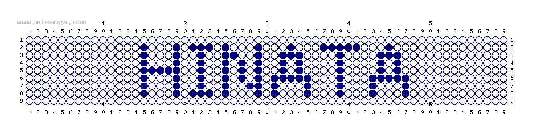 編みこみ文字ミサンガ製作図：HINATA