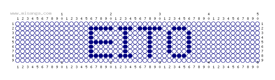 編みこみ文字ミサンガ製作図：EITO