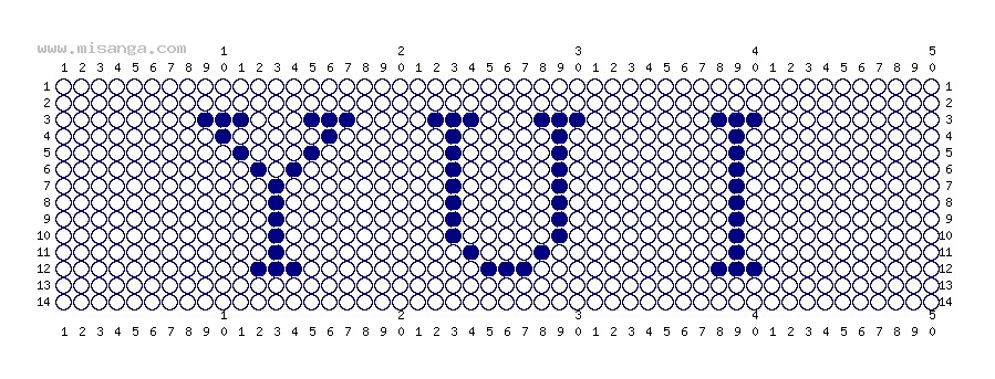 編みこみ文字ミサンガ製作図：YUI