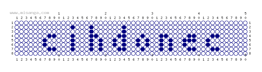 編みこみ文字ミサンガ製作図：SIXTONES
