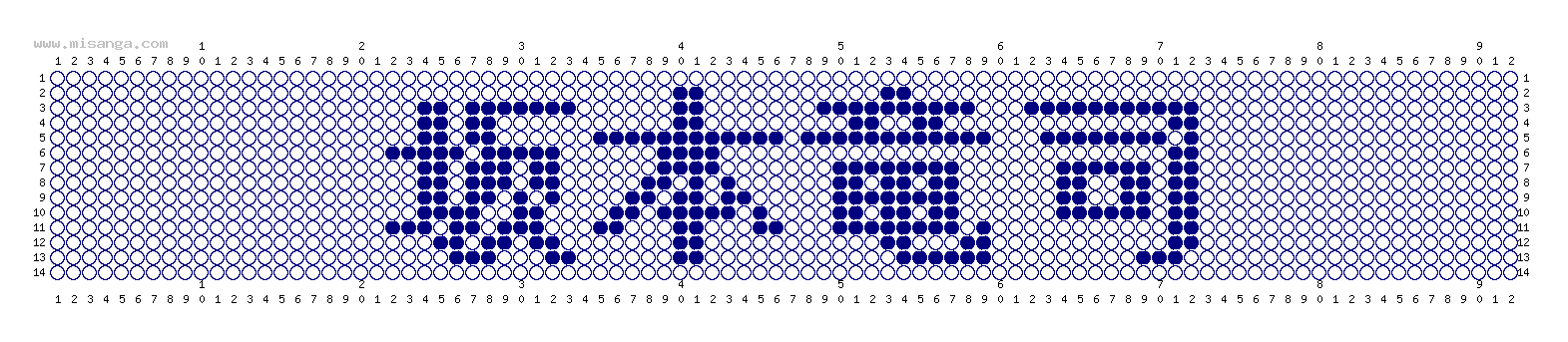 編みこみ文字ミサンガ製作図：坂本竜司