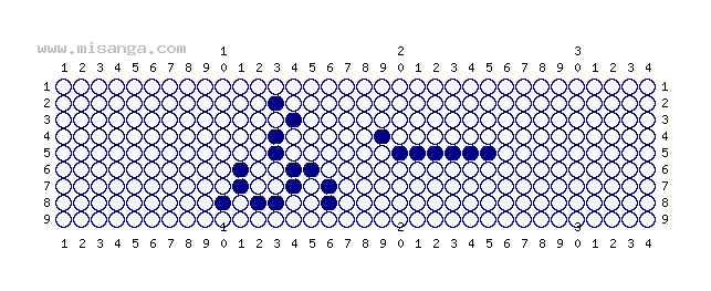 編みこみ文字ミサンガ製作図：ふー