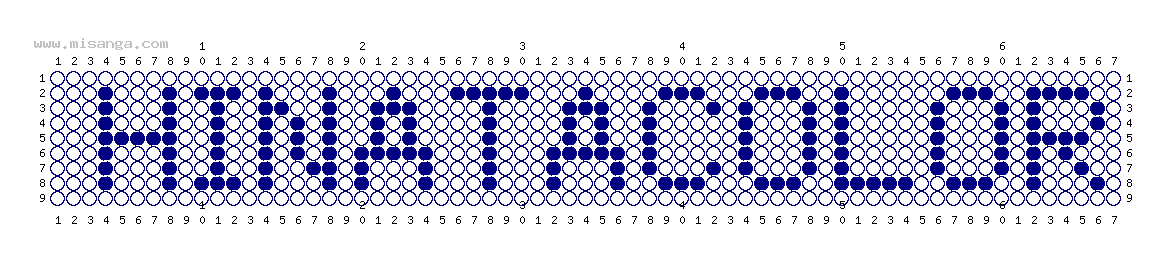 編みこみ文字ミサンガ製作図：HINATACOLOR