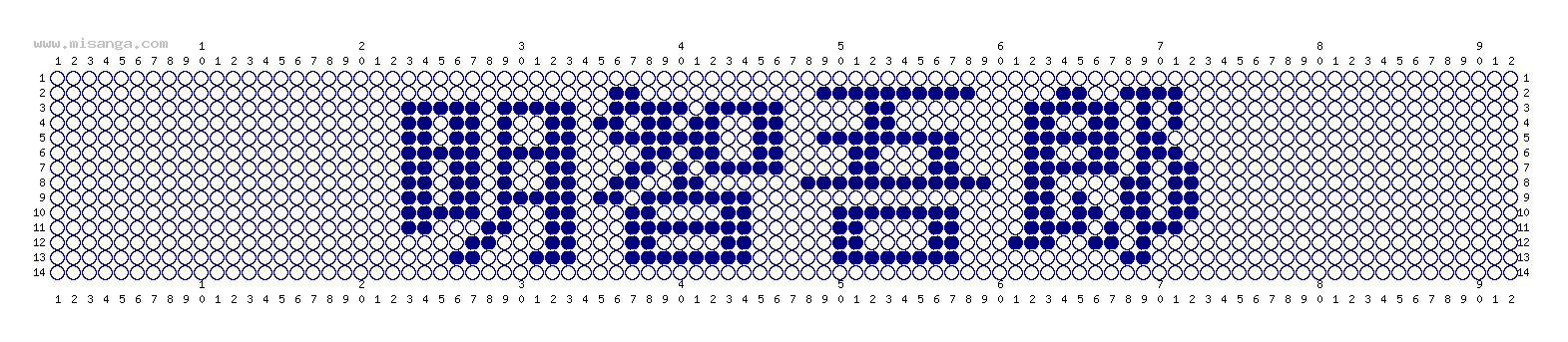 編みこみ文字ミサンガ製作図：明智吾郎