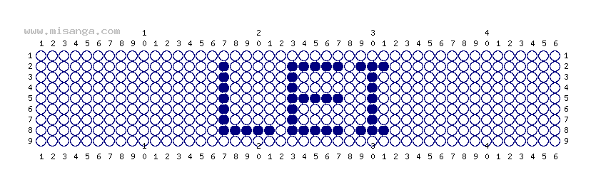 編みこみ文字ミサンガ製作図：LEI