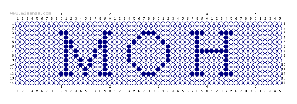 編みこみ文字ミサンガ製作図：MOH