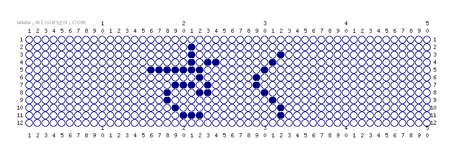 編みこみ文字ミサンガ製作図：さく