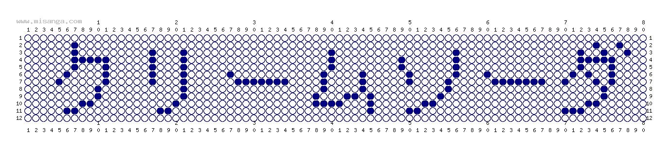 編みこみ文字ミサンガ製作図：クリームソーダ